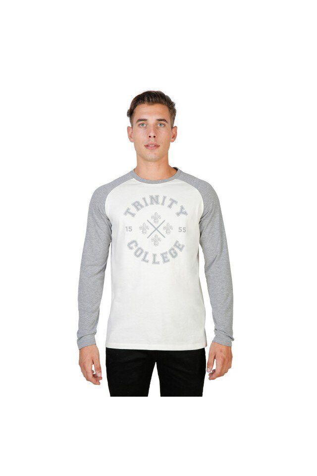Tricou barbati model TRINITY-RAGLAN-ML-GREY Oxford University, Gri
