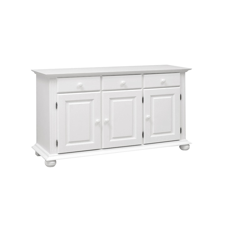 Comoda Mobarta, Lemn Masiv, 144x40x87cm, Alb