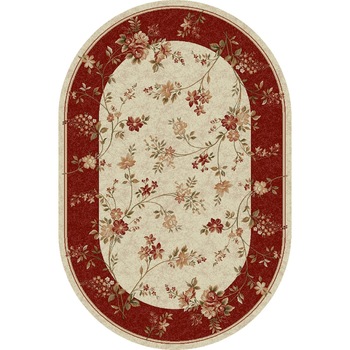 Covor Modern. Lotos 551, Crem / Rosu, Oval, 120x170 cm, 1800 gr/mp Covor Modern. Lotos 551, Crem / Rosu, Oval, 120x170 cm, 1800 gr/mp