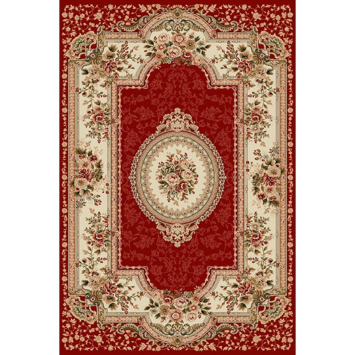 Килим Delta Carpet Lotos, 571-210, Kласически, Флорален, Правоъгълна, Червен / бордо, 200 x 300 см