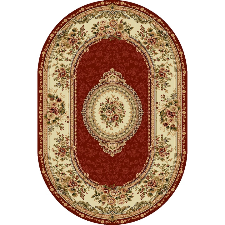 Класически килим, Lotos 571-210, 100x200 см, Grena Red, Овал