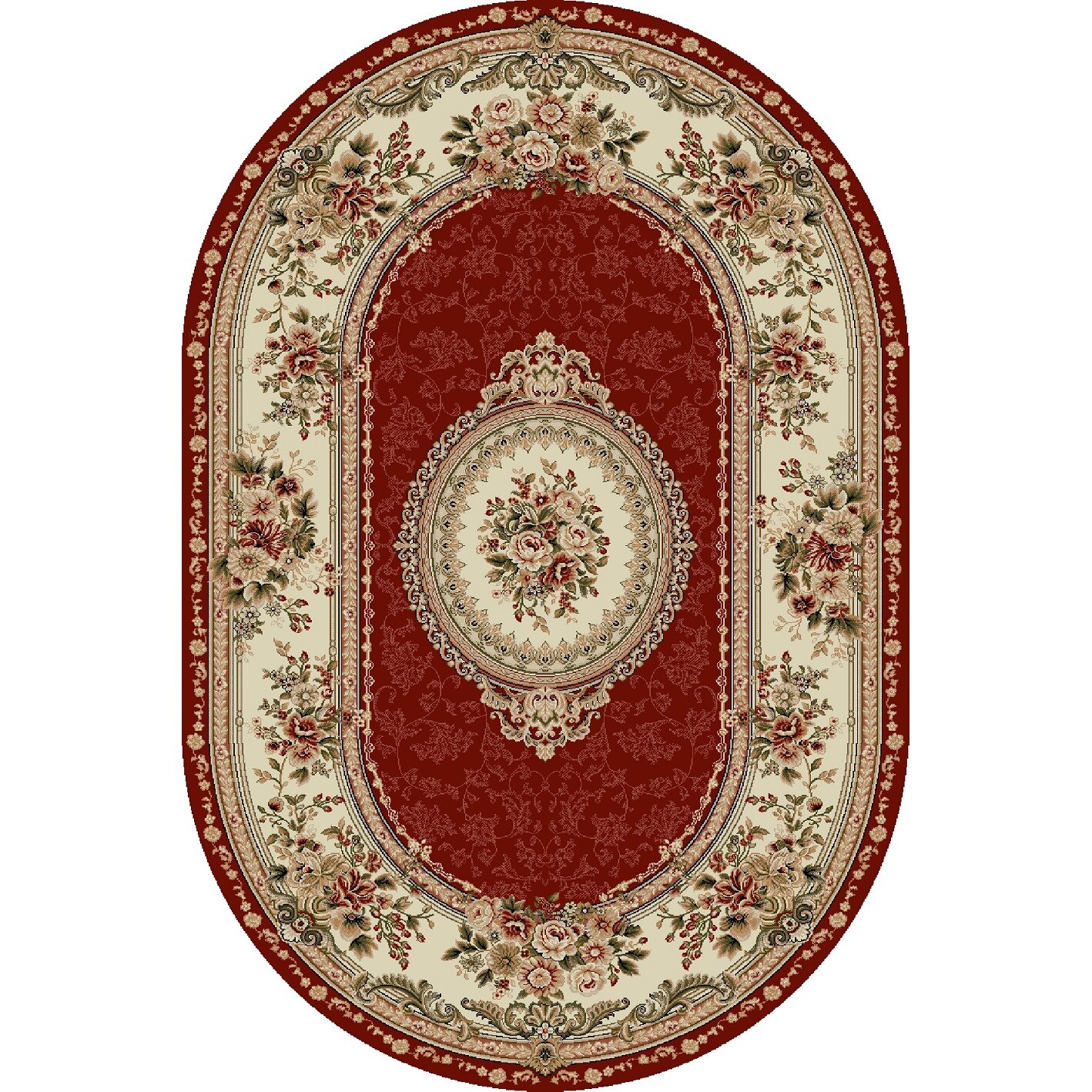 Covor Clasic, Lotos 571, Rosu, Oval, 80x150 cm, 1800 gr/mp