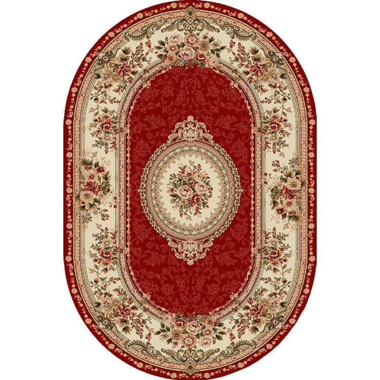 Covor Clasic, Lotos 571, Rosu, Oval, 100x200 cm, 1800 gr/mp Rosu 100 x 200