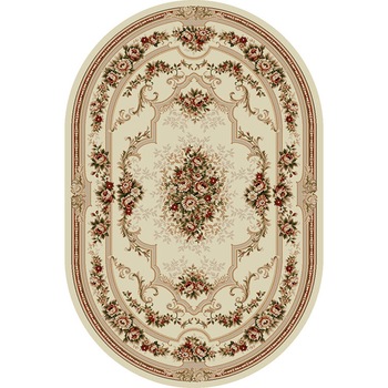 Covor Clasic, Lotos 574, Crem / Bej, Oval, 60x110 cm, 1800 gr/mp Covor Clasic, Lotos 574, Crem / Bej, Oval, 60x110 cm, 1800 gr/mp