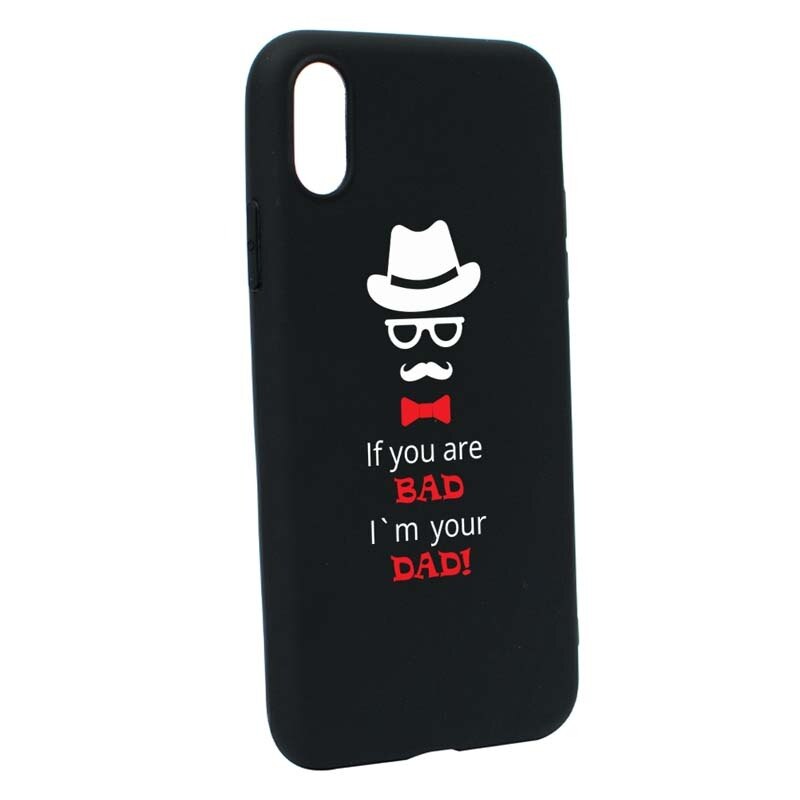 Husa Apple iPhone XS / X, Silicon, Bad Dad B53