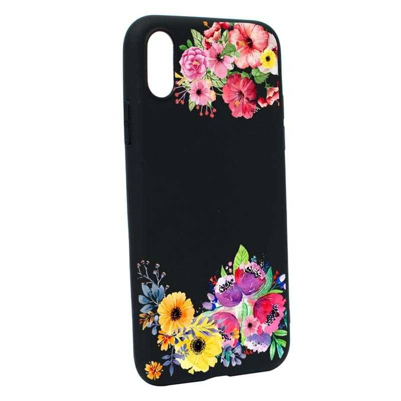Husa Apple iPhone XS / X, Silicon, Flower B56