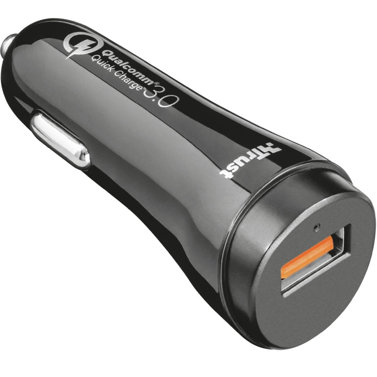 Incarcator auto Trust Ultra Fast, QC3.0, Black