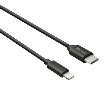 Cablu de date Trust, Lightning - USB Type C, 1m, Black Cablu de date Trust, Lightning - USB Type C, 1m, Black