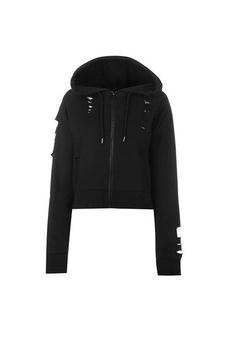 Hanorac de bumbac pentru femei Firetrap Distress Hoody, Negru, L EU Hanorac de bumbac pentru femei Firetrap Distress Hoody, Negru, L EU