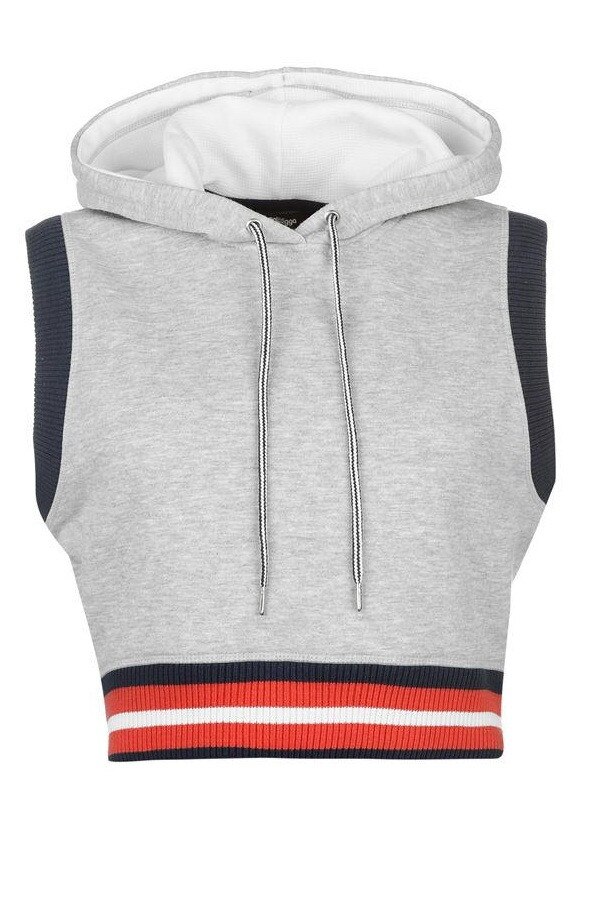 Bluza sport din bumbac pentru femei cu gluga Golddiga Retro, Gri deschis, L EU