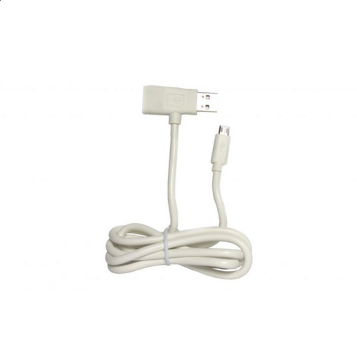 Cablu de date, 1Tech, Micro USB - USB/USB F, 2 in 1, Alb, 1m