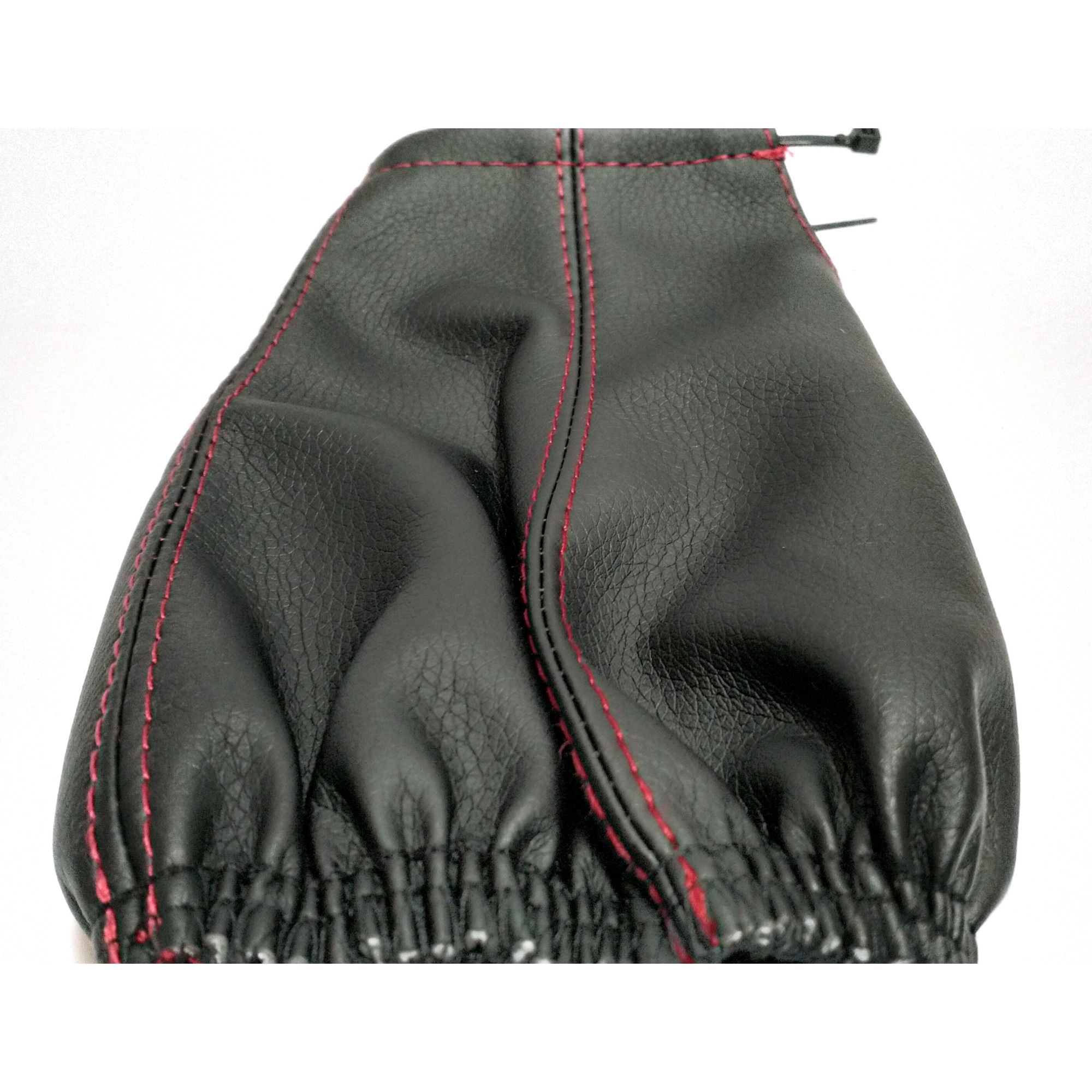 Manson AlMar maneta de viteze auto din piele, universal, neagra cu cusatura rosie