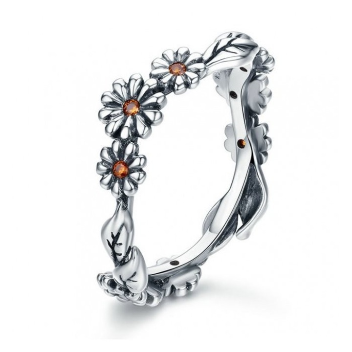 Inel din argint Spring Daisies, Argintiu