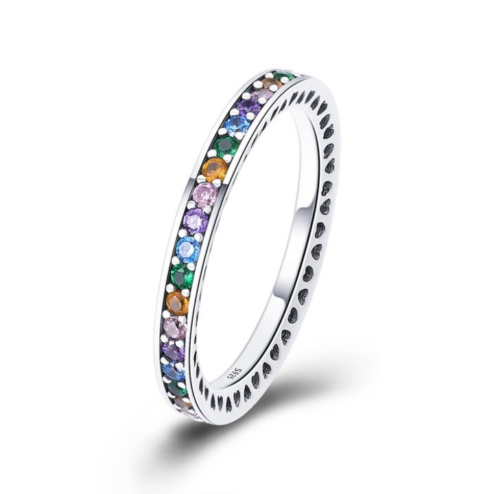 Inel din argint Rainbow Ring, Multicolor