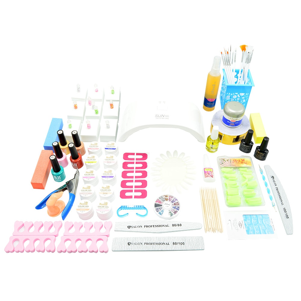 Kit de unghii cu Top Coat, tipsuri, deget practica si cleste ghilotina