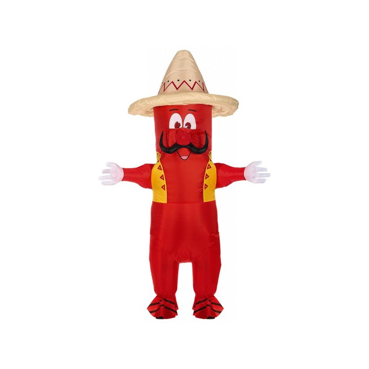 Costum Sombrero gonflabil pentru barbati, Widmann, Marime universala, Rosu