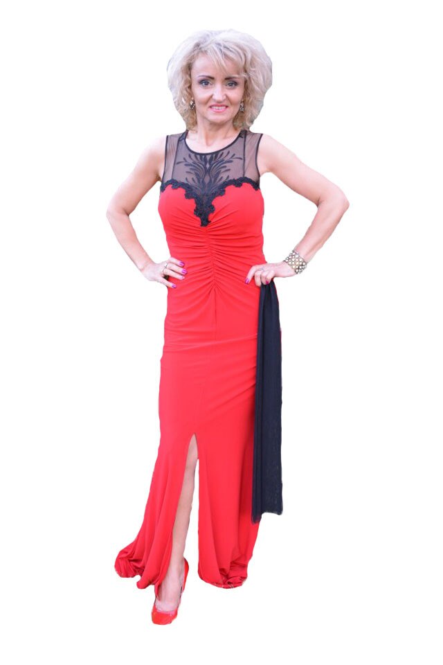 Insanity Huh tornado Rochie lunga din material elastic combinat cu tul negru, D&J Exclusive, Rosu, 42 EU - eMAG.ro Insanity Huh tornado Rochie lunga din material elastic combinat cu tul negru, D&J Exclusive, Rosu, 42 EU - eMAG.ro