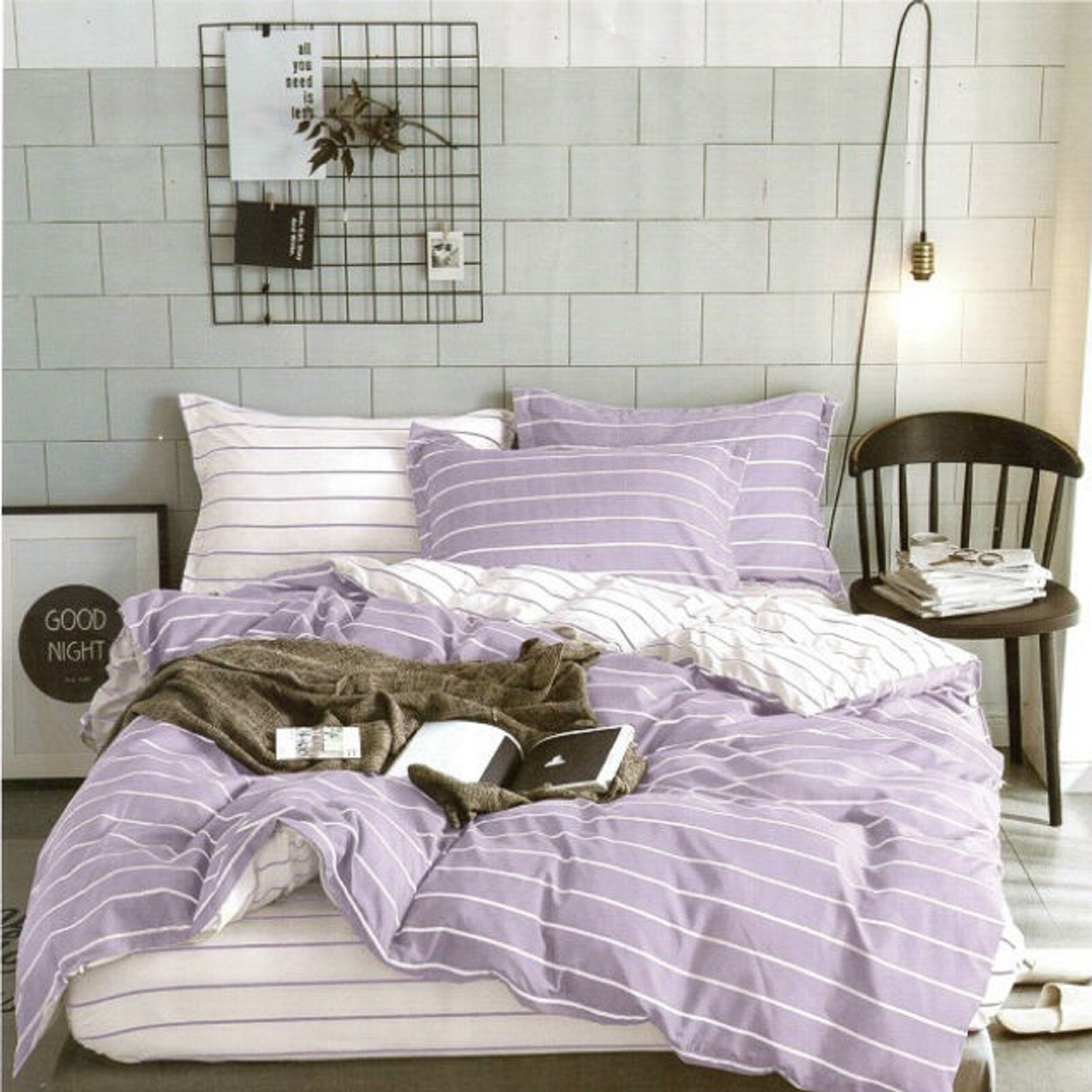 Lenjerie de pat 2 persoane, 4 piese, bumbac satinat alb JN235