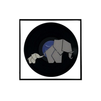 Tablou personalizat vinil reciclat, Vinilistic, Capel, Elefanti, Origami Collection, Cadou original 32x32cm Tablou personalizat vinil reciclat, Vinilistic, Capel, Elefanti, Origami Collection, Cadou original 32x32cm