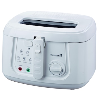 Friteuza electrica Hausberg, HB1330A 1800 W, capacitate 3 L, cuva cu strat antiaderent, culoare alb Friteuza electrica Hausberg, HB1330A 1800 W, capacitate 3 L, cuva cu strat antiaderent, culoare alb