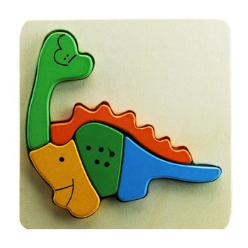 Puzzle Dinosauro incastru, lemn, 6 buc Puzzle Dinosauro incastru, lemn, 6 buc