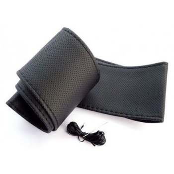 Husa volan imitatie piele cu ac marime L neagra la punga Husa volan imitatie piele cu ac marime L neagra la punga