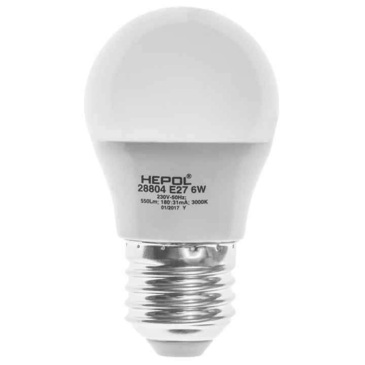 Bec LED Hepol mini E27 6W lumina calda, dimabil, AN