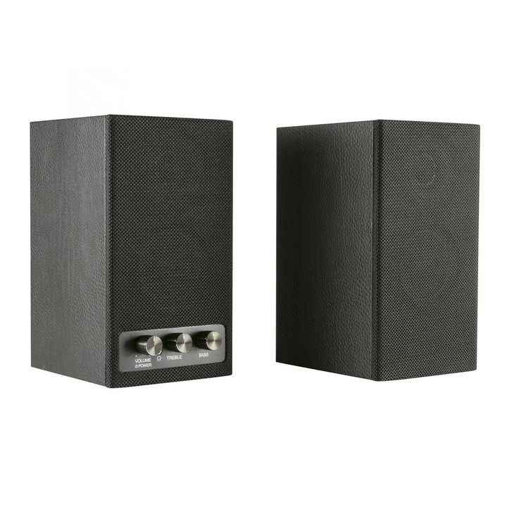 Set 2 Boxe Bluetooth, HI FI, 2x20 W, bass reflex, amplificator