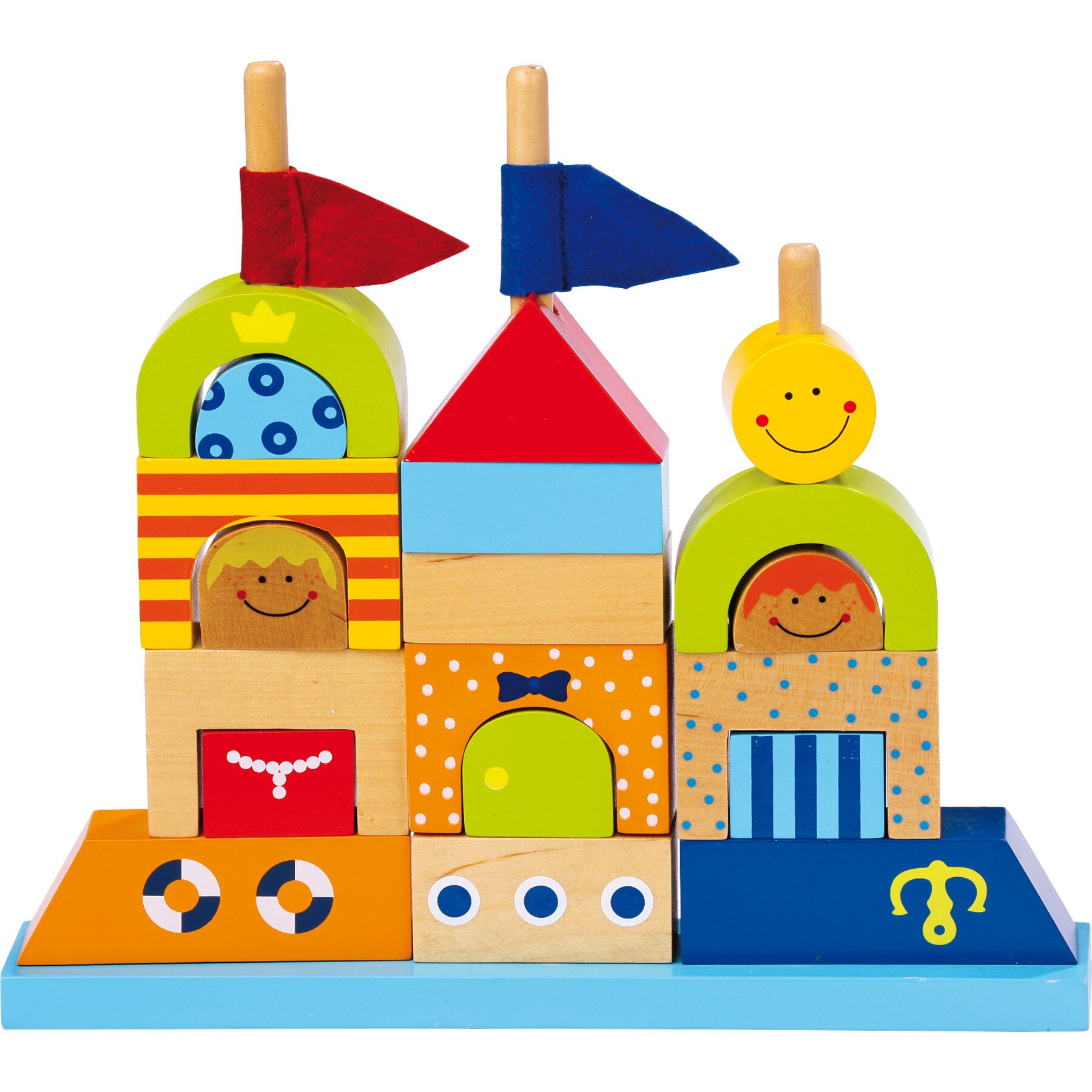 Set cuburi Sandcastle, din lemn