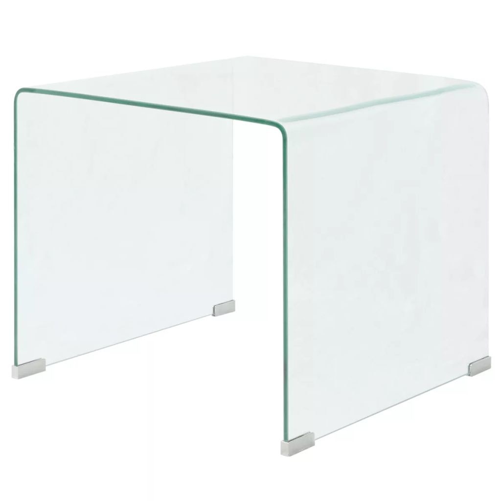 Masuta de cafea din sticla securizata, vidaXL, Transparent, 49.5 x 50 x 45 cm