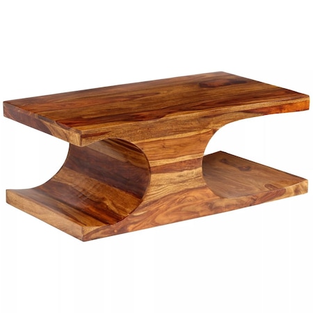 Masuta de cafea din lemn masiv de lamisandru, vidaXL, Maro, 90 x 50 x 35 cm