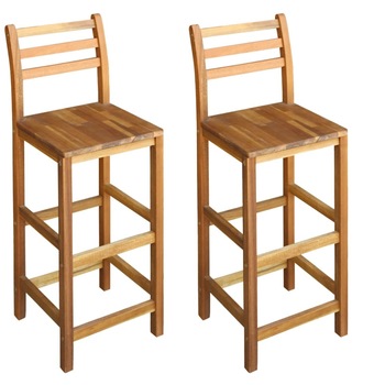 Set de 2 scaune de bar, vidaXL, Lemn masiv de acacia, Maro, 42 x 36 x 110 cm Set de 2 scaune de bar, vidaXL, Lemn masiv de acacia, Maro, 42 x 36 x 110 cm