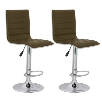 Set de 2 scaune de bar, cu model, vidaXL, Piele artificiala, Maro, 41 x 47.5 x (95-116) cm Set de 2 scaune de bar, cu model, vidaXL, Piele artificiala, Maro, 41 x 47.5 x (95-116) cm