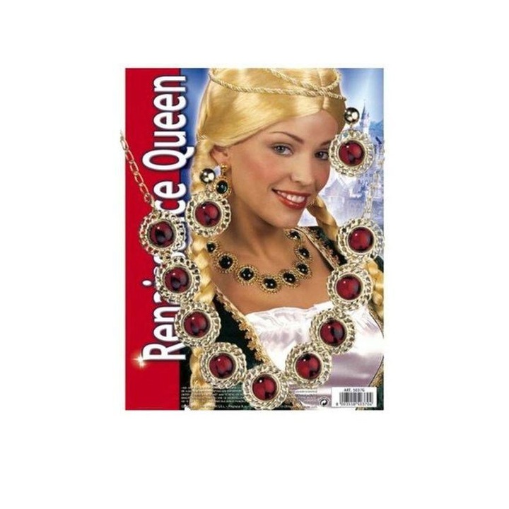 Középkori nyaklánc piros vagy zöld színben