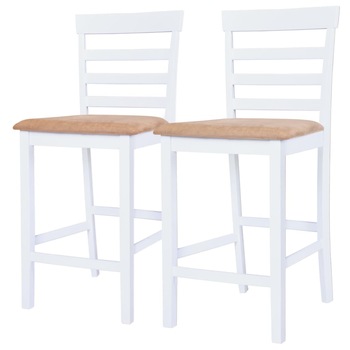 Set de 2 scaune de bar, vidaXL, lemn, Alb, 41 x 49 x 96cm Set de 2 scaune de bar, vidaXL, lemn, Alb, 41 x 49 x 96cm