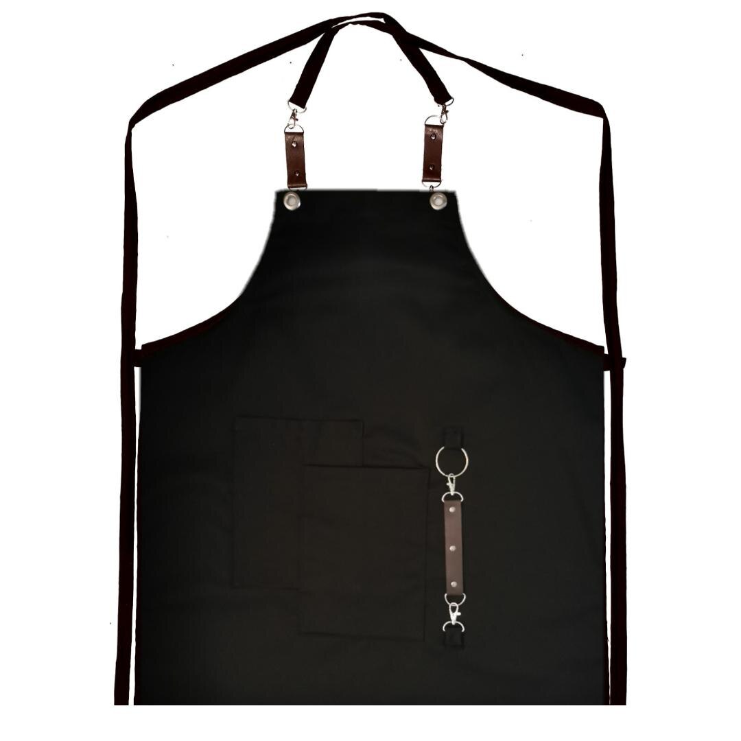 Sort barman cu piele naturala maro, Lca imbracaminte, doc negru