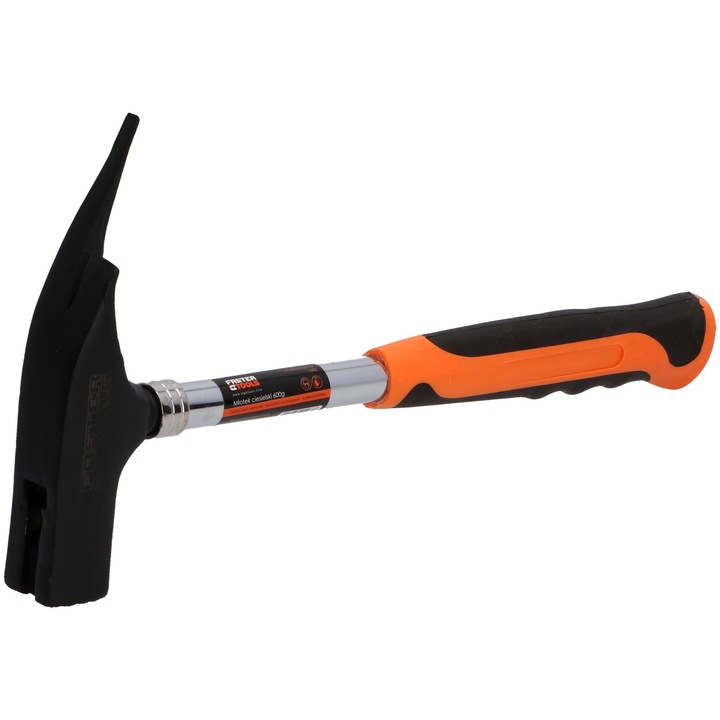 Чук FASTER TOOLS 600 гр. магнитен с един рог, Метална- Двукомпонентна дръжка, Черен