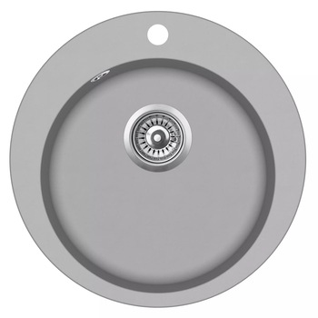 Chiuveta rotunda de bucatarie, vidaXL, Granit, Gri, 50.5 x 50.5 x 29 cm Chiuveta rotunda de bucatarie, vidaXL, Granit, Gri, 50.5 x 50.5 x 29 cm