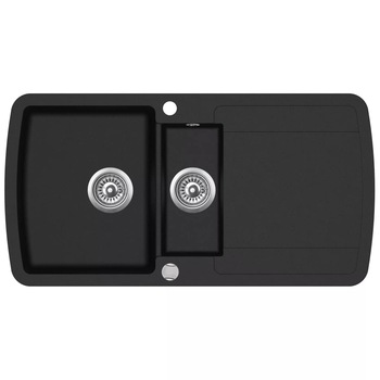 Chiuveta de bucatarie, cu 2 bazine, vidaXL, Granit, Negru, 96 x 50 x 31 cm Chiuveta de bucatarie, cu 2 bazine, vidaXL, Granit, Negru, 96 x 50 x 31 cm