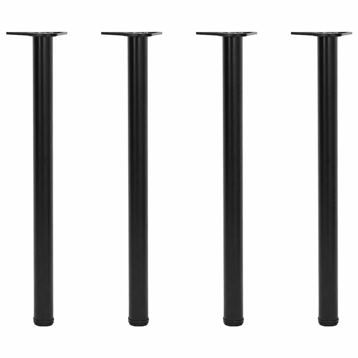 Set picioare de masa reglabile in inaltime vidaXL, 870 mm, negru, 4 buc. 242149