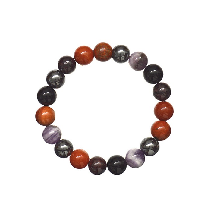 Гривна зодия Овен - 10 мм сфери - полускъпоценни кристали, унисекс, e-crystals