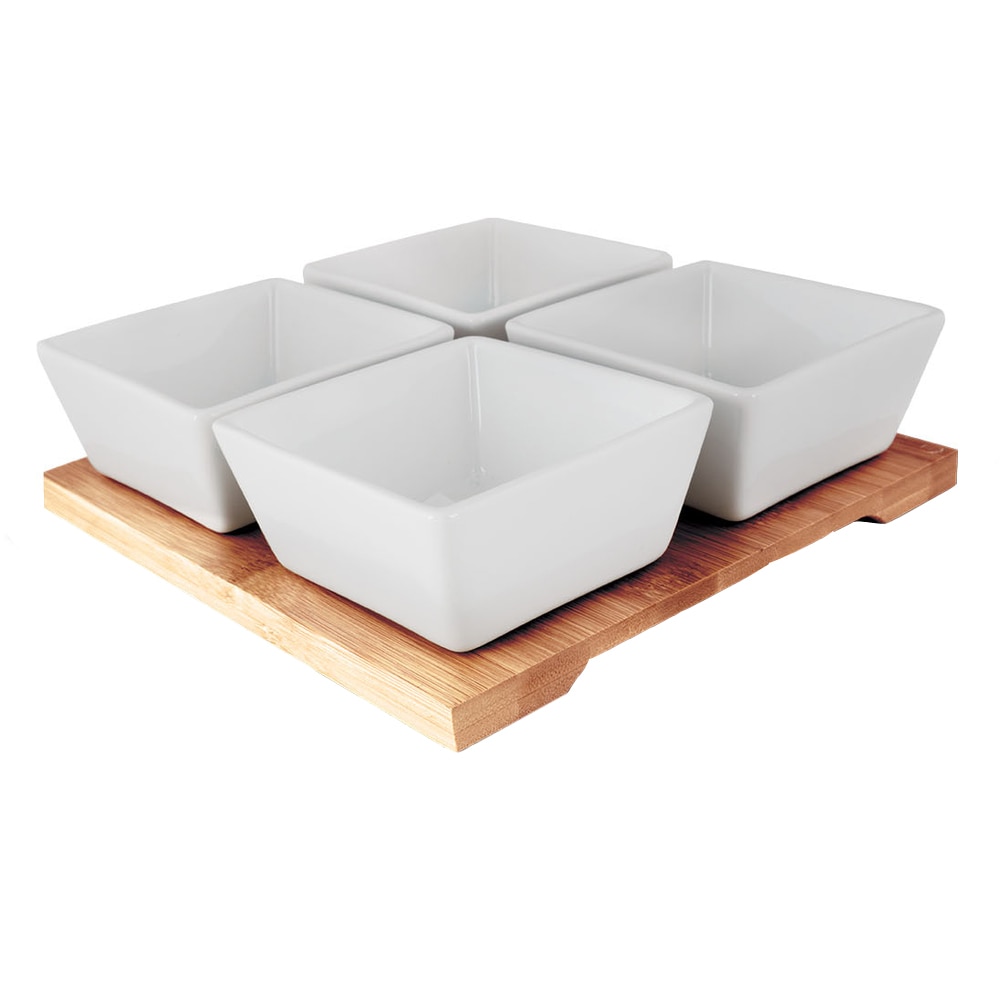Set 4 vase servire, Lamart Bamboo, portelan, 19 x 19 cm