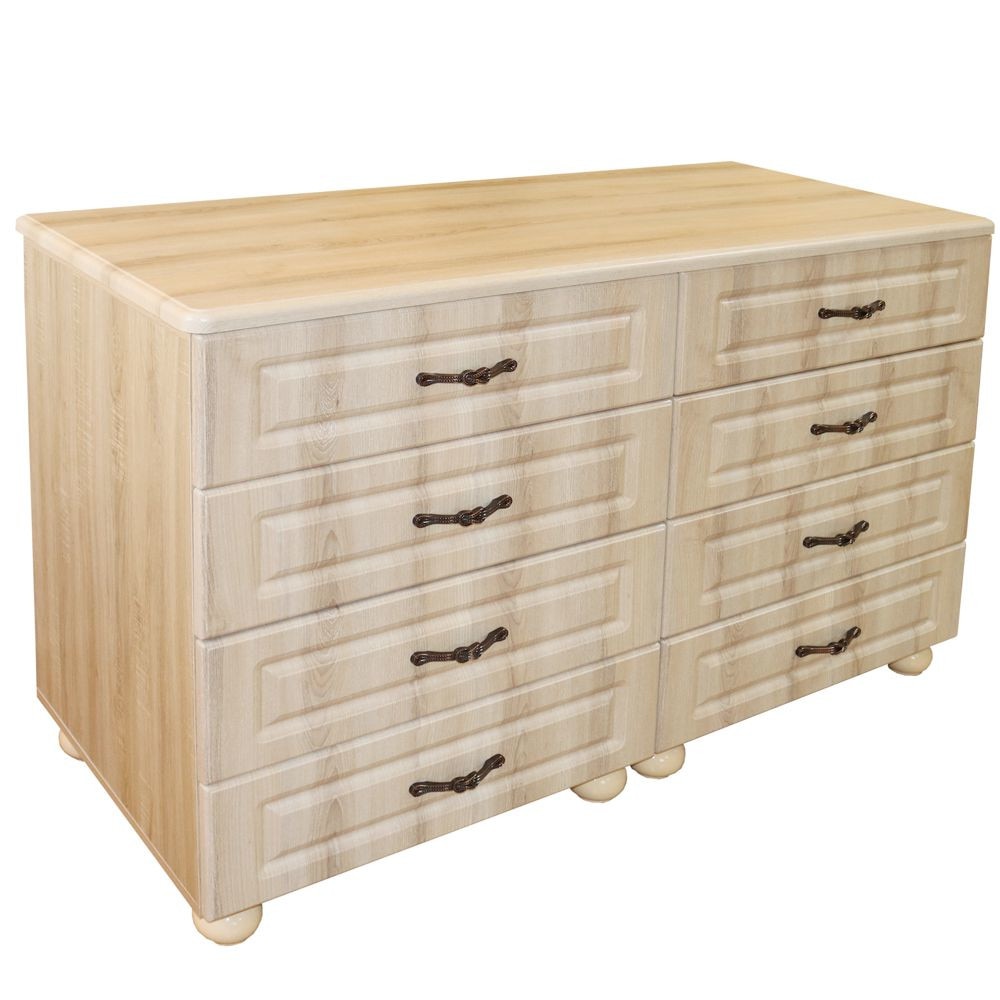 Comoda cu 8 sertare Dynasty, MDF Sonoma, 138 x 90 x 58 cm