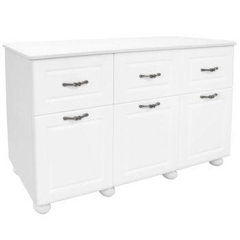 Comoda cu 3 usi si 3 sertare Dynasty, MDF Alb, 138 x 90 x 48 cm Comoda cu 3 usi si 3 sertare Dynasty, MDF Alb, 138 x 90 x 48 cm