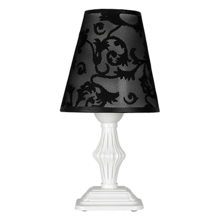 Lampa de masa Lightstyle Ashley Normandy Black, 1xE27, Alb