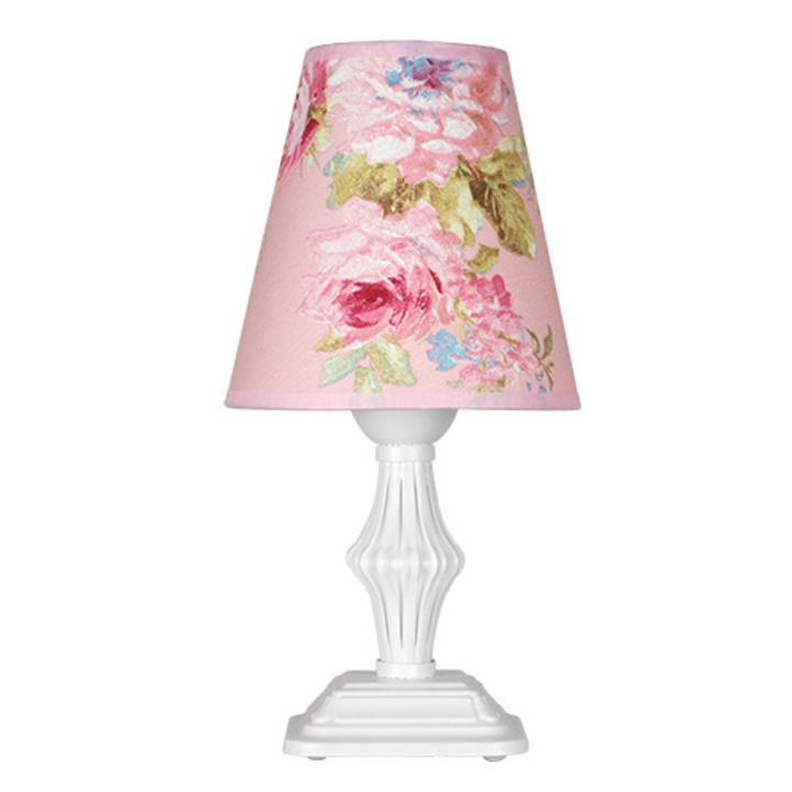 Lampa de masa Lightstyle Ashley Brighton Pink, 1xE27, Alb