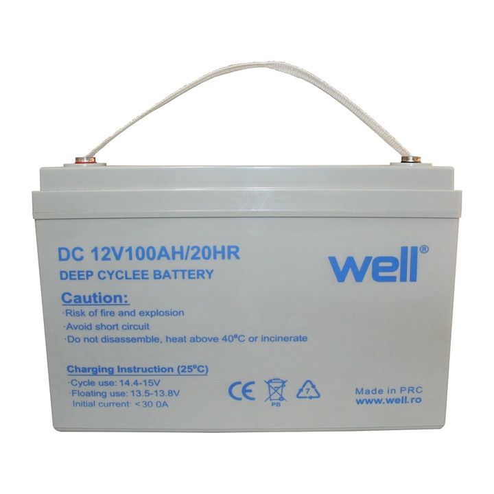Оловна акумулаторна батерия Well, Дълбок цикъл, 12V 100AH