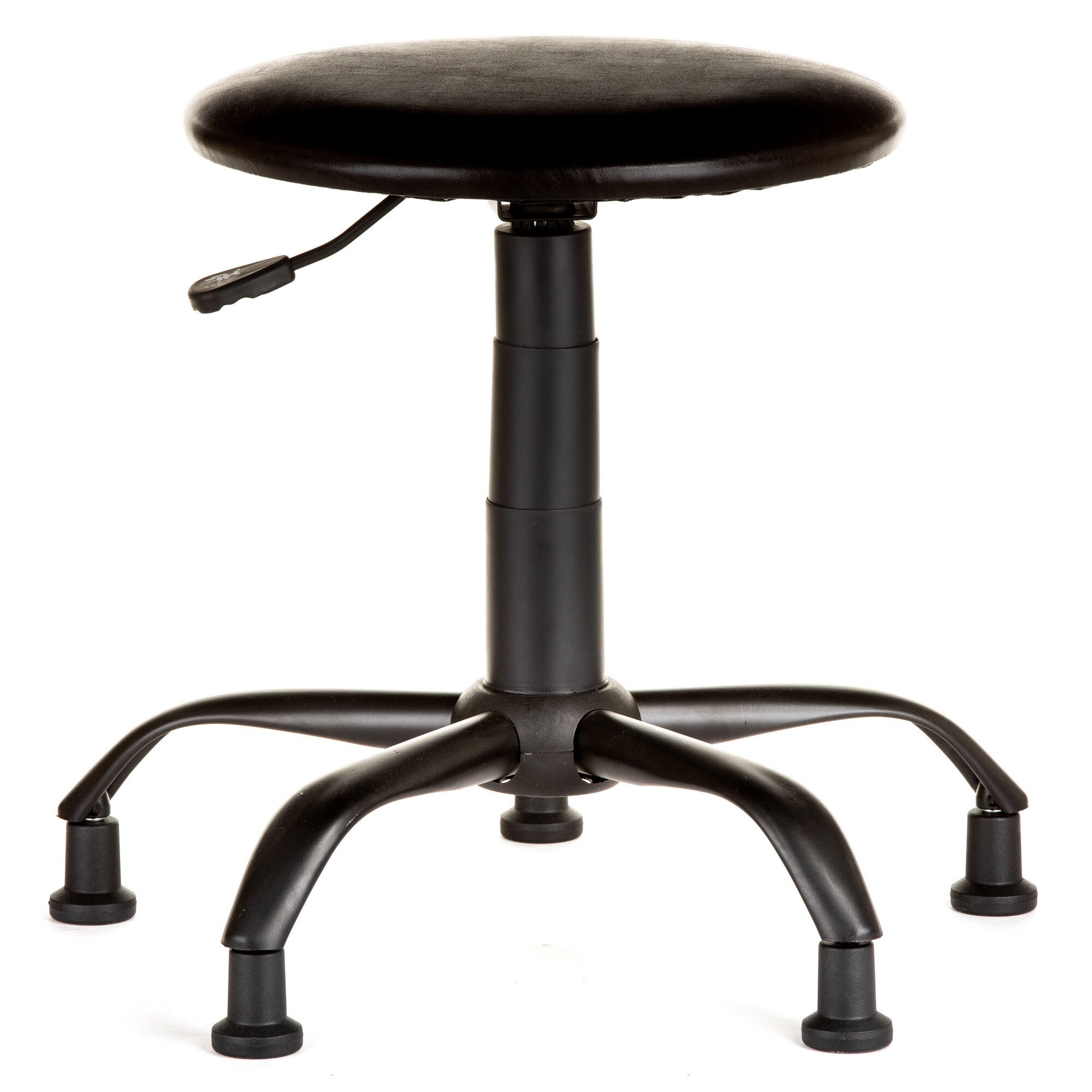 Scaun laborator QMOBILI LAB B VE Wenge, baza metal negru, piele ecologica, picioare fixe negru