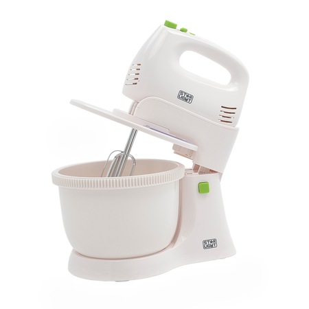 Mixer cu bol Star-Light SM-G300, 300 W, Bol 2.5 l, 5 Viteze + Turbo, Alb/Verde