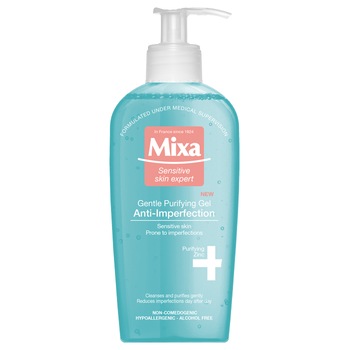 Gel de curatare Mixa anti-imperfectiuni pentru tenul cu tendinta de ingrasare, sensibil, 200 ml Gel de curatare Mixa anti-imperfectiuni pentru tenul cu tendinta de ingrasare, sensibil, 200 ml